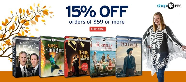 Shop PBS: 15% off $59 or more