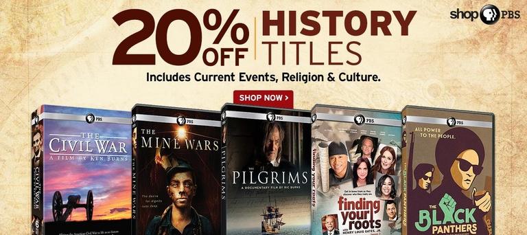 20% off History Titles