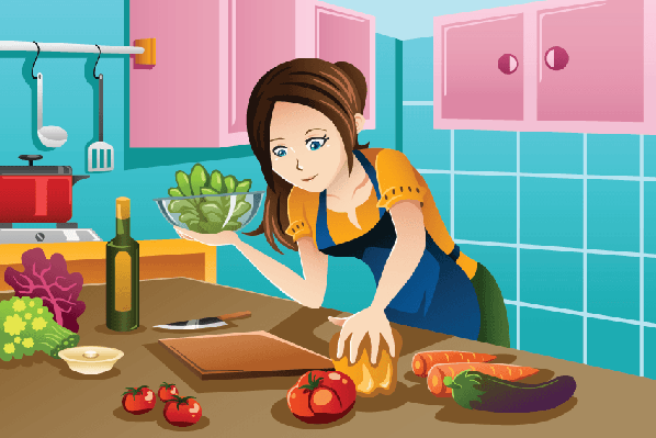 clipart woman cooking food - photo #14