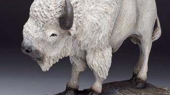Rick Jensen: White Bison Woodcarving