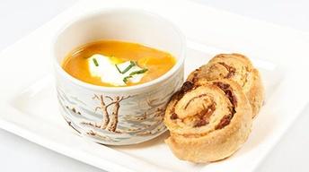 Butternut Squash Soup / Double Cheese Baking Powder Bisquits image