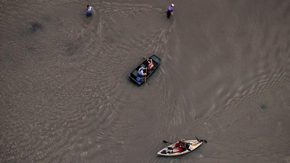 Surveying toxic waste sites flooded by Harvey image