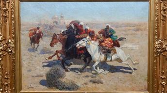 Appraisal: Franz Roubaud Oil Painting, ca. 1885 image