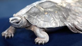 Appraisal: Japanese Silver Tortoise, ca. 1900 image