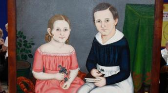 Appraisal: J.W. Stock Folk Art Portrait, ca. 1845 image