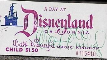 Appraisal: Walt Disney-Signed Ticket Book image