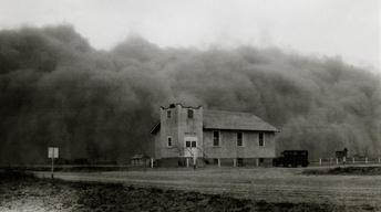"Inside the Megastorm" followed by "The Dust Bowl" image