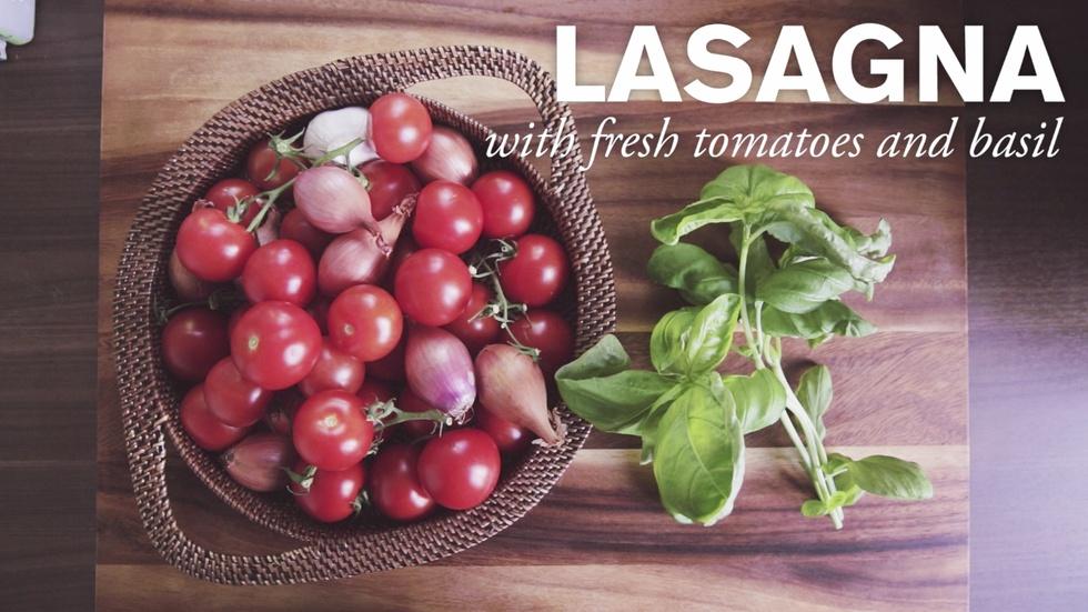 Lasagna with Fresh Tomatoes and Basil image