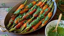 Video thumbnail: Kitchen Vignettes Roasted Carrots with Carrot Top Pesto