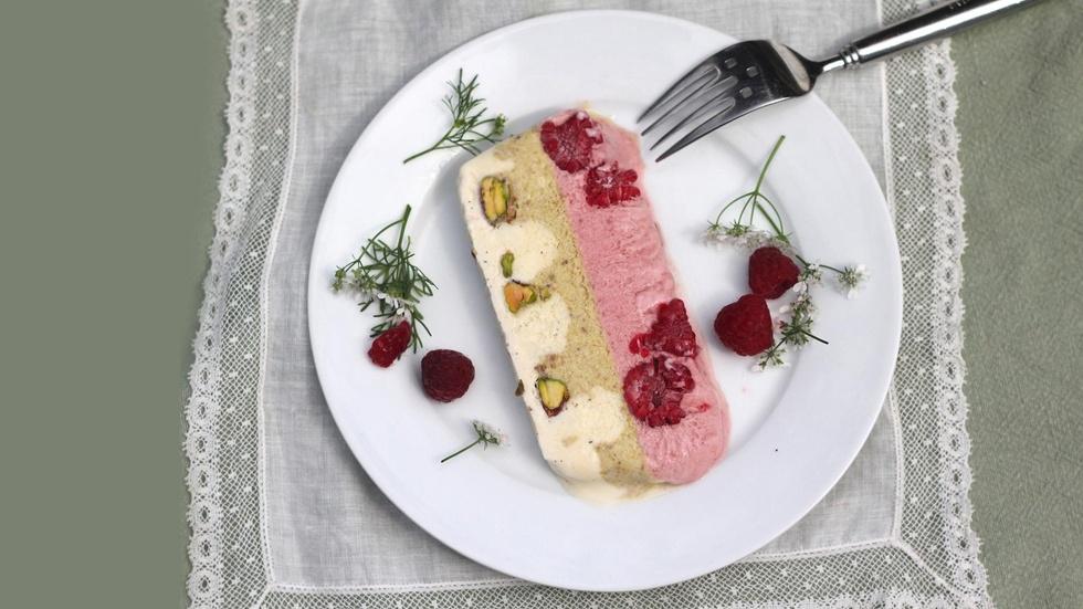 S1 Ep5: Raspberry, Pistachio and Vanilla Semifreddo image