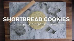 Image of Shortbread Cookies with Black Sesame & Orange Zest