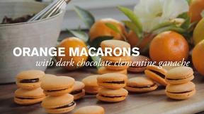Image of Orange Macaron with Dark Chocolate Ganache