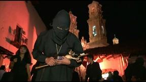 Image of Mexican Catholics self-flagellate in honor of Easter