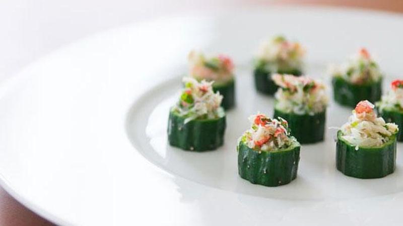 Serve Guests Crab Salad in Cucumber Cups