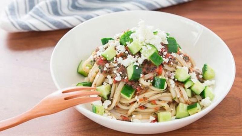Prepare Mediterranean Udon Salad