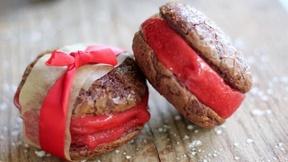 Image of Bake Strawberry Sorbet Brownie Sandwiches