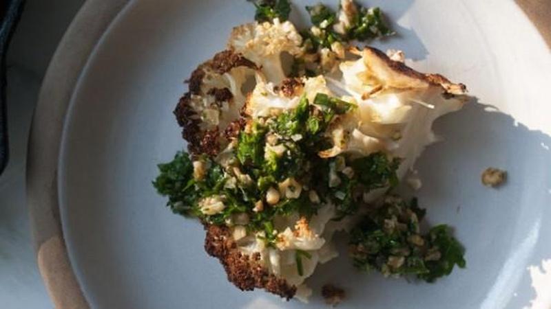 Make Whole Roasted Cauliflower with Walnut Gremolata