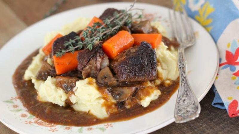Serve Beef and Stout Stew Over Mashed Potatoes