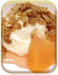 Poached Peaches with Yogurt