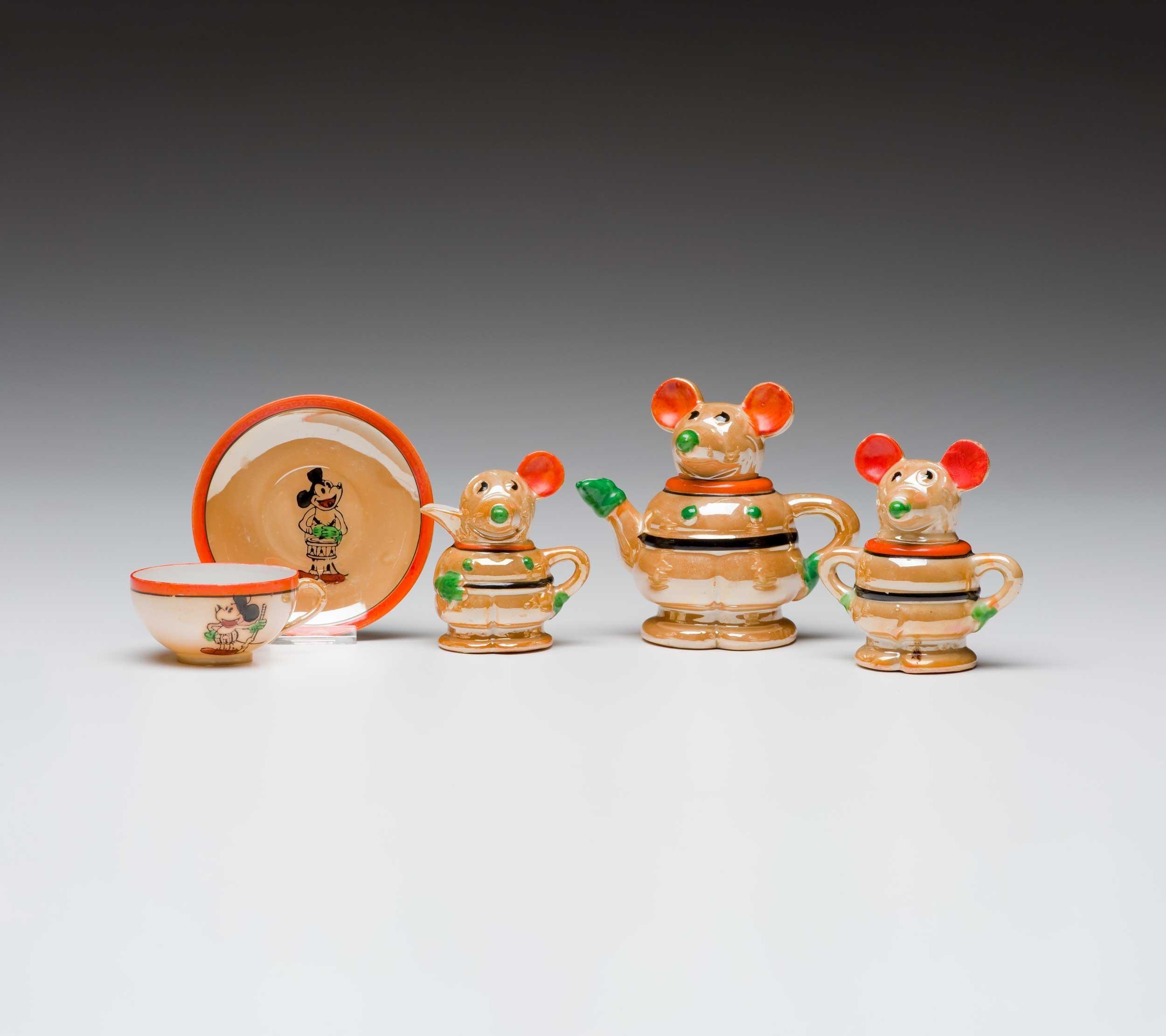 Mickey Mouse Child's Tea Set, 1930s, Porcelain, 4.75 x 5.13 x 3.13" (teapot), Kamm Collection, David H. Ramsey photo