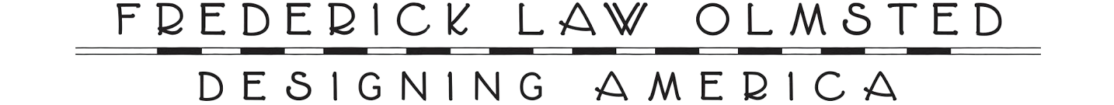 Black logo of Frederick Law Olmsted Designing America