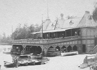 The original boat house in Delaware Park designed by Calvert Vaux, 1894.