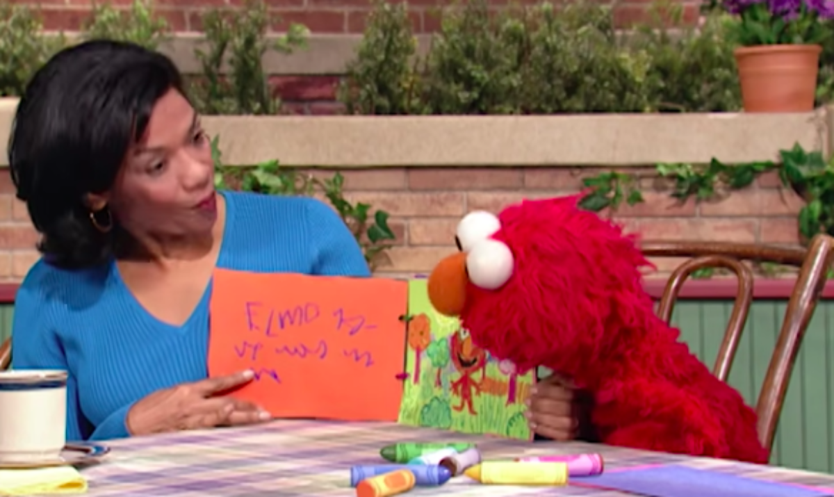 adult and elmo