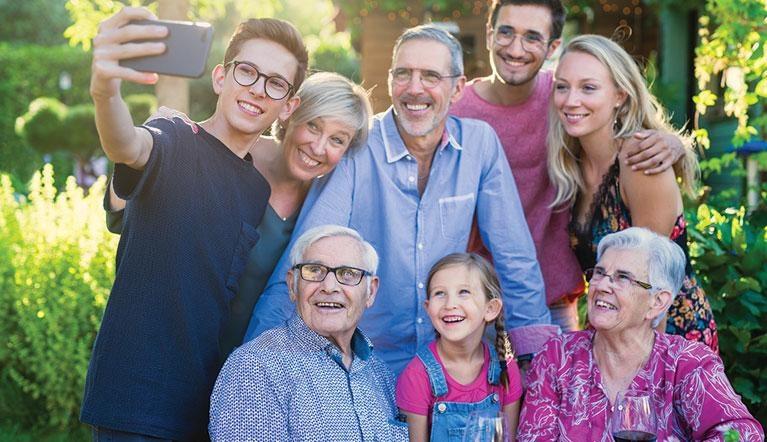 Family taking photo