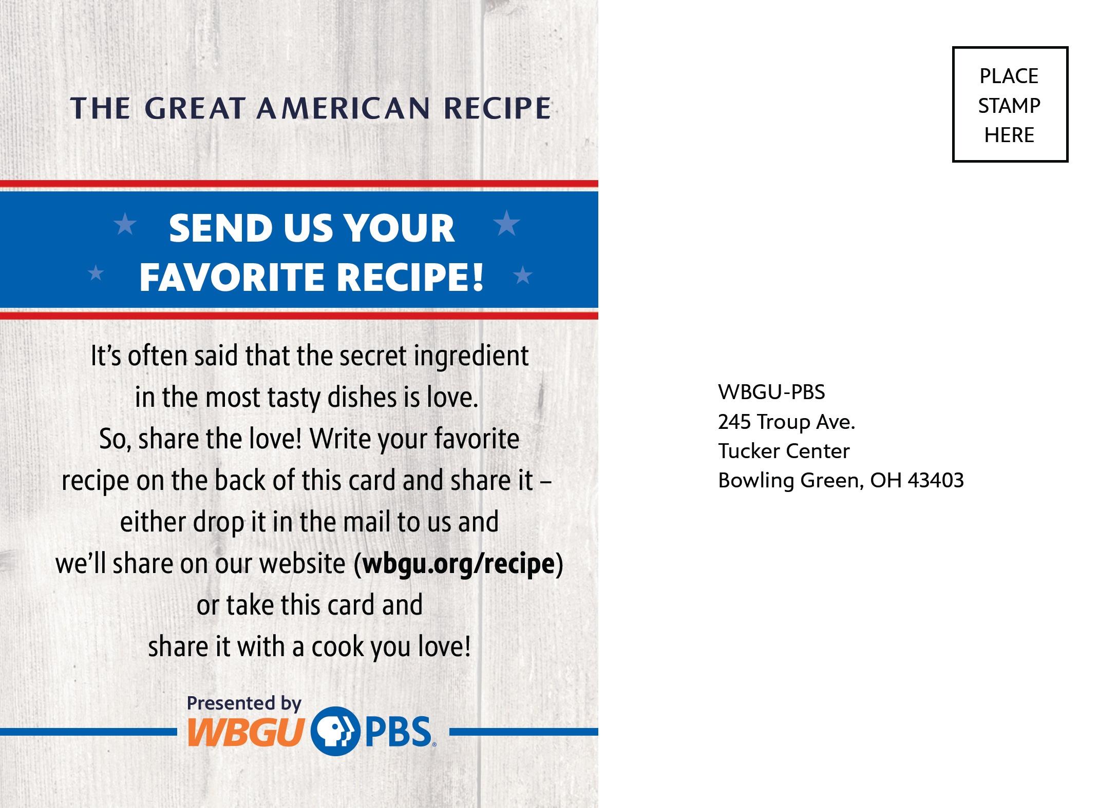 Send us your favorite recipe postcard
