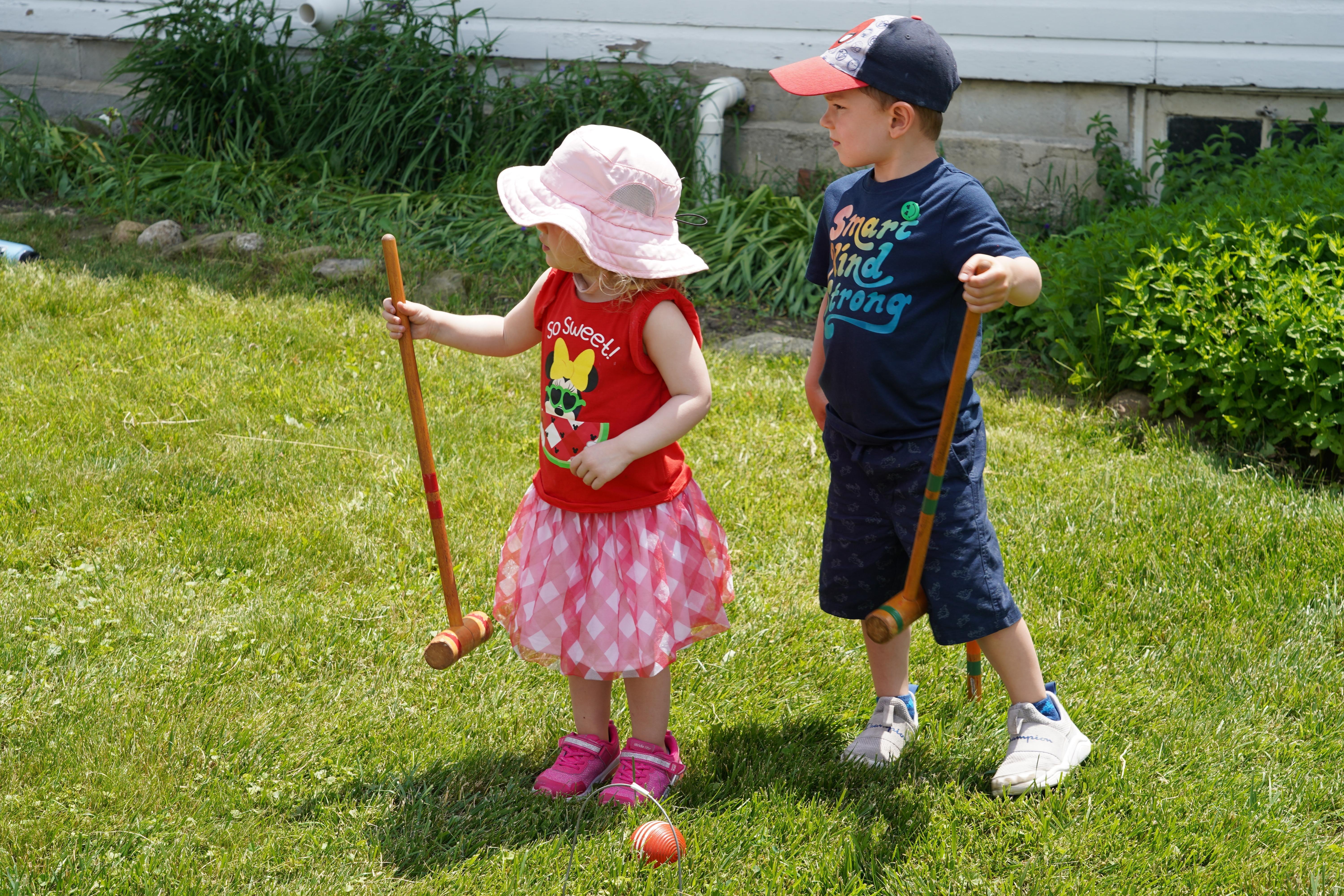 children playing crochet