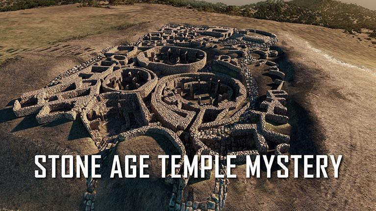 An image of a large ancient stone temple with the words Stone Temple Mystery across the bottom of the image.