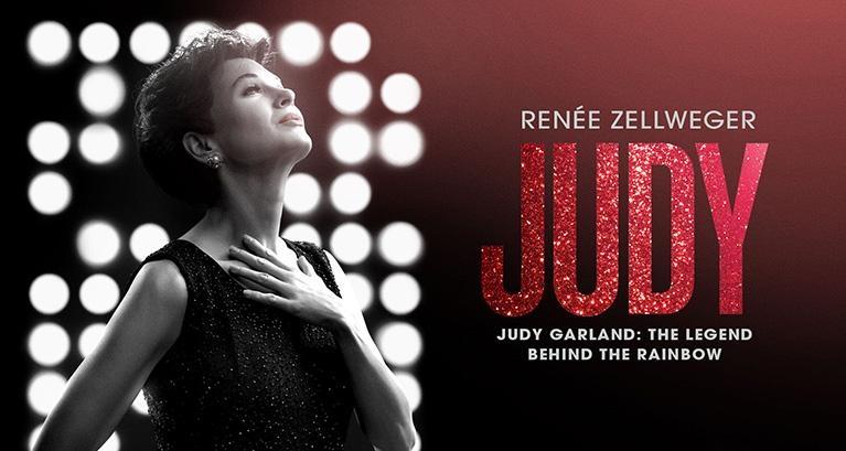 Movie poster image for the film Judy, featuring Renée Zellweger as Judy Garland. 