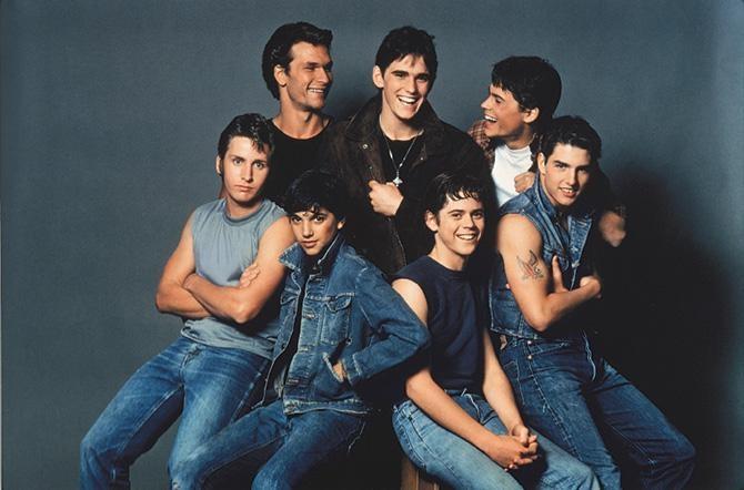 A photo of the Greasers gang from the move The Outsiders.