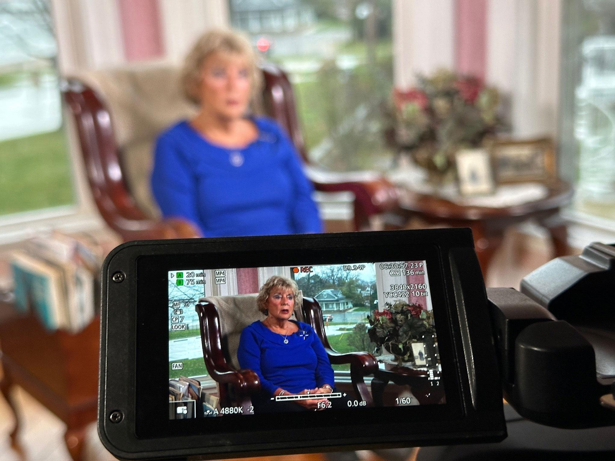 Interviewee on camera at Vermilion Lighthouse