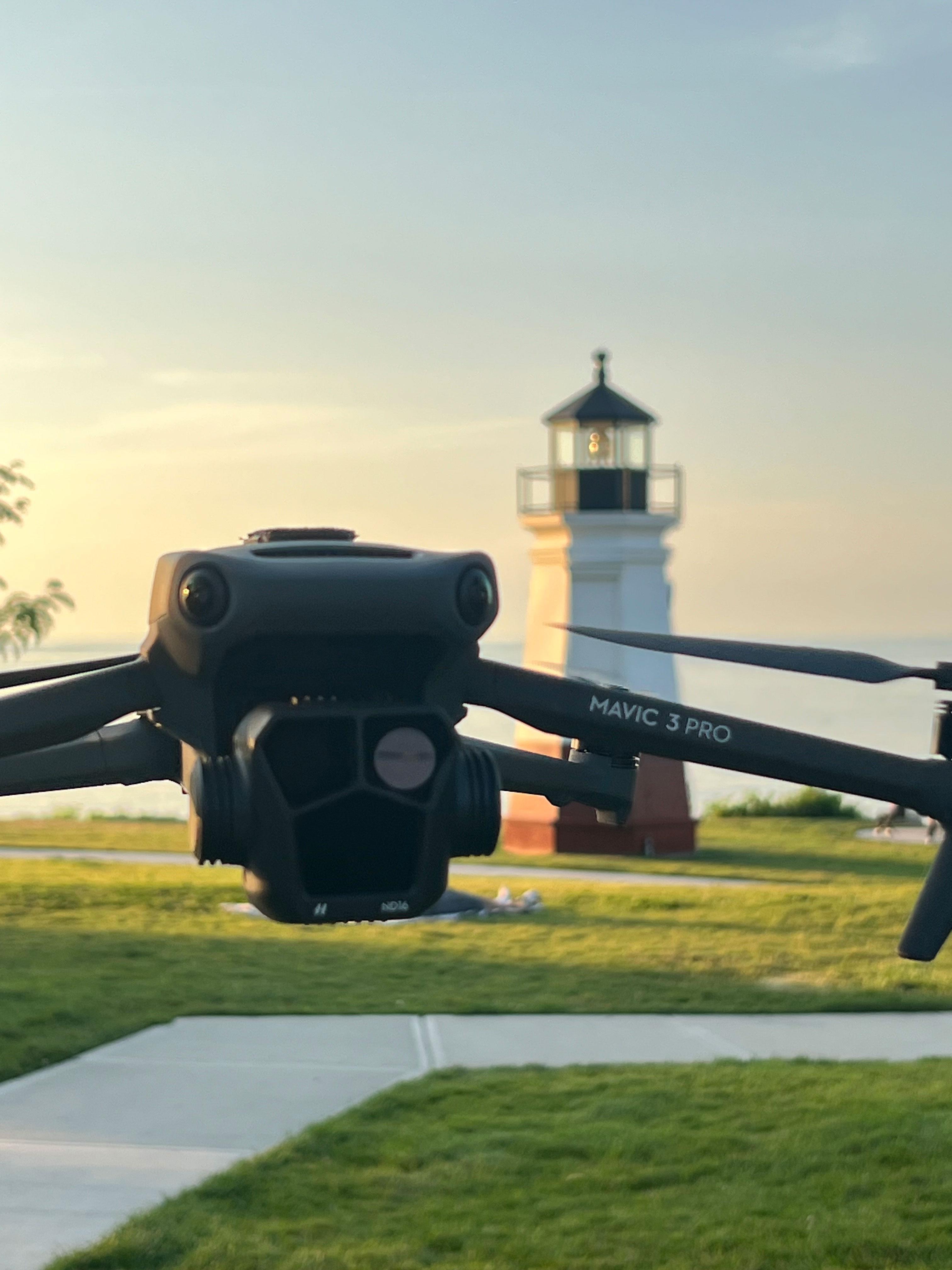 Shooting drone footage at the Vermilion lighthouse