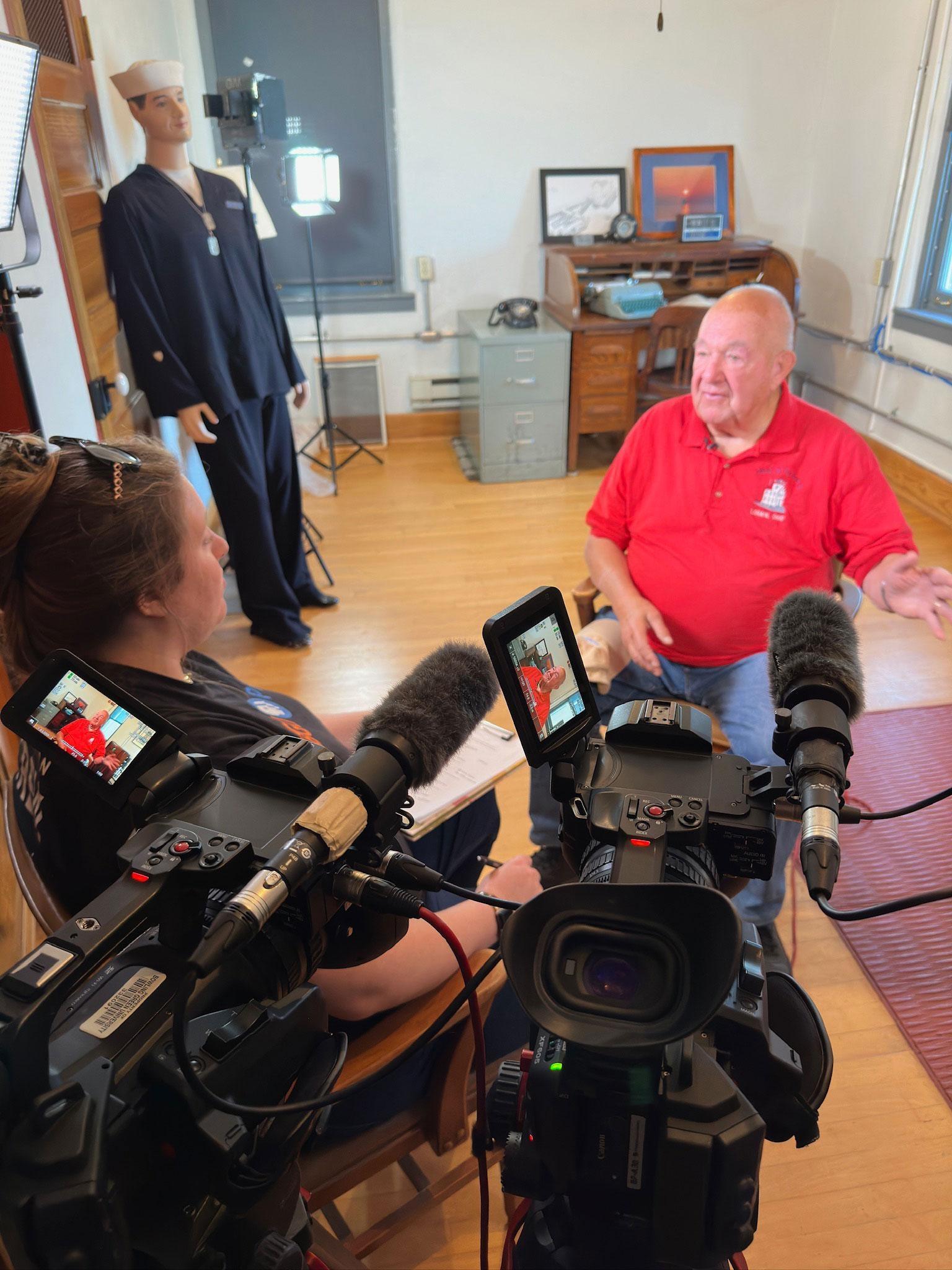 Interview inside Lorain Lighthouse
