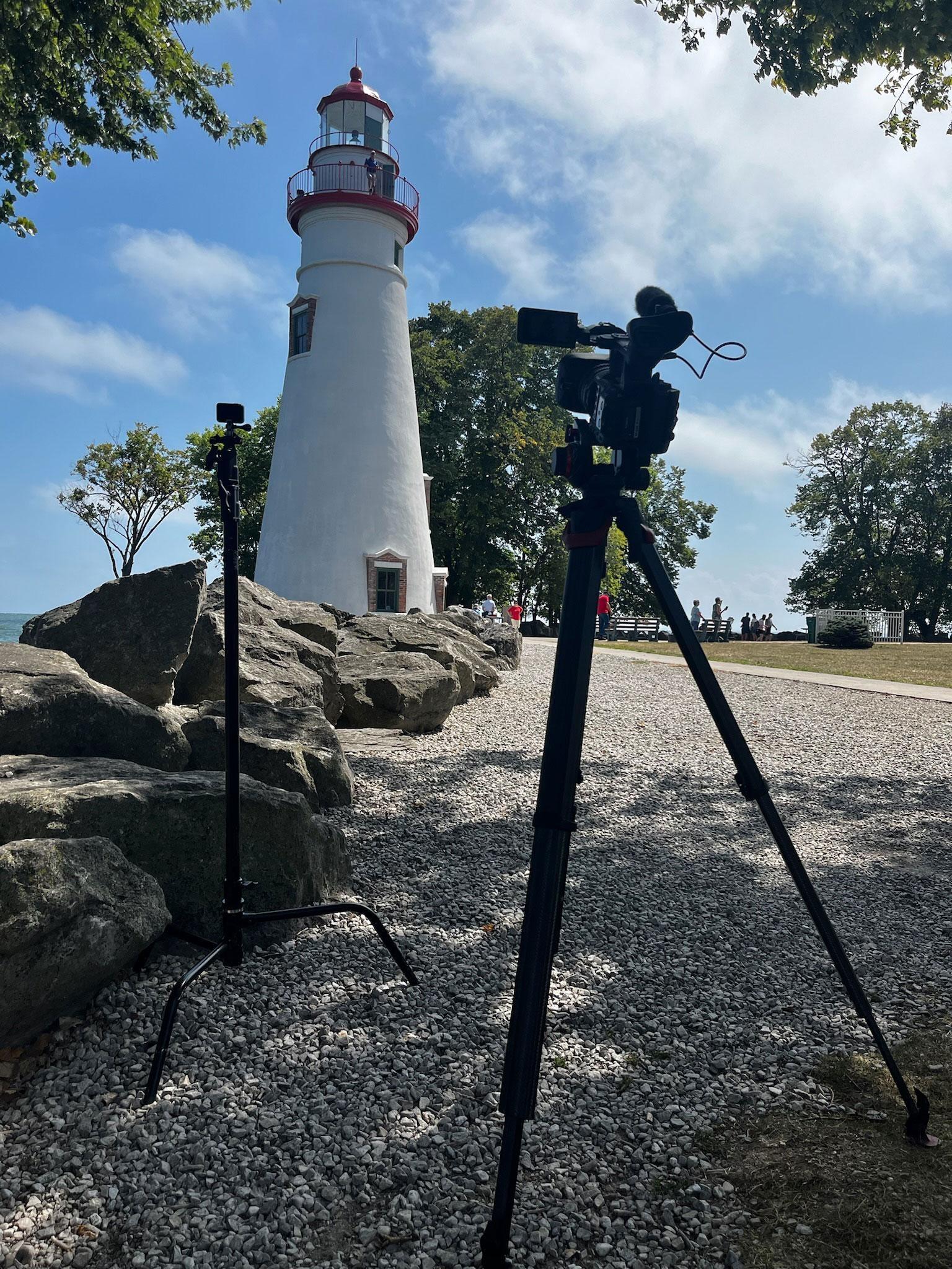 Camera outside Marblehead Lighthouse