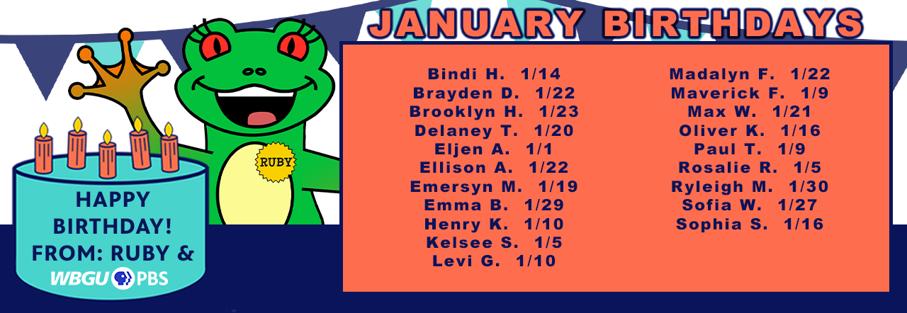 List of kids club members with January birthdays