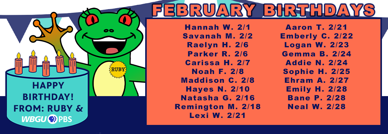 Kids club members with February birthdays