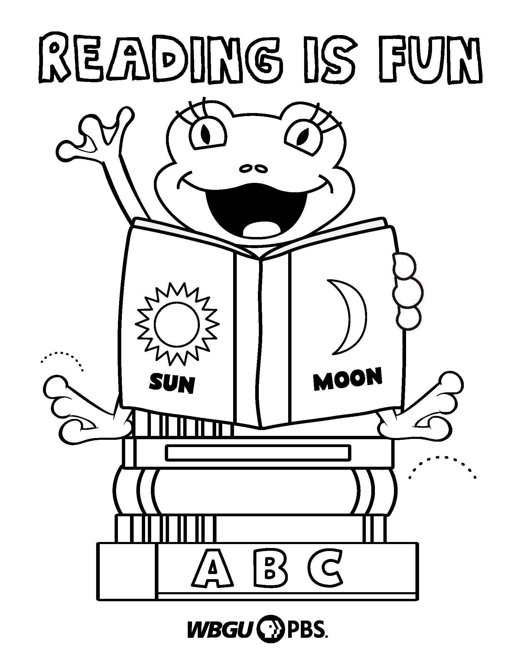 Reading is Fun PDF downloadable printout for coloring