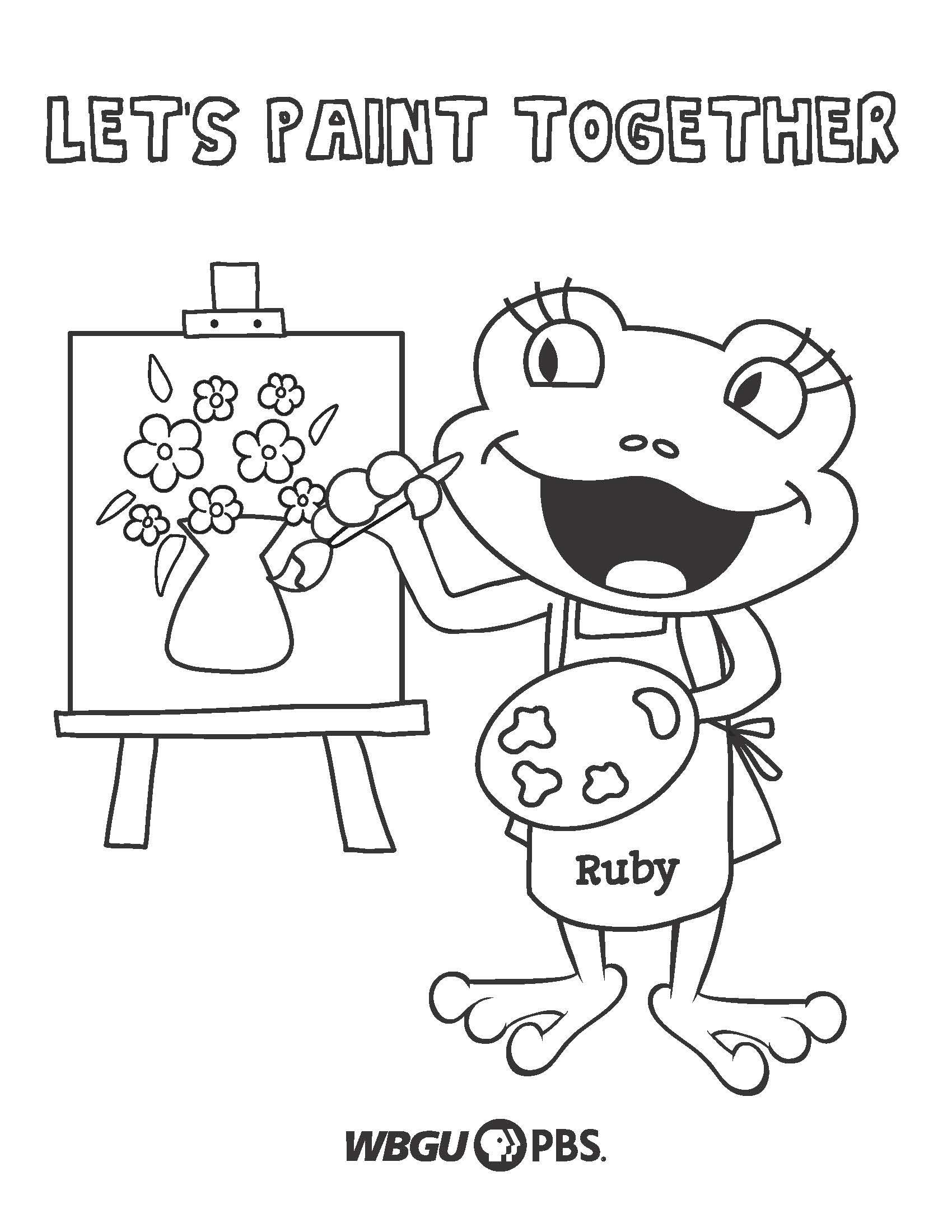 Let's Paint Together PDF downloadable printout for coloring-painting