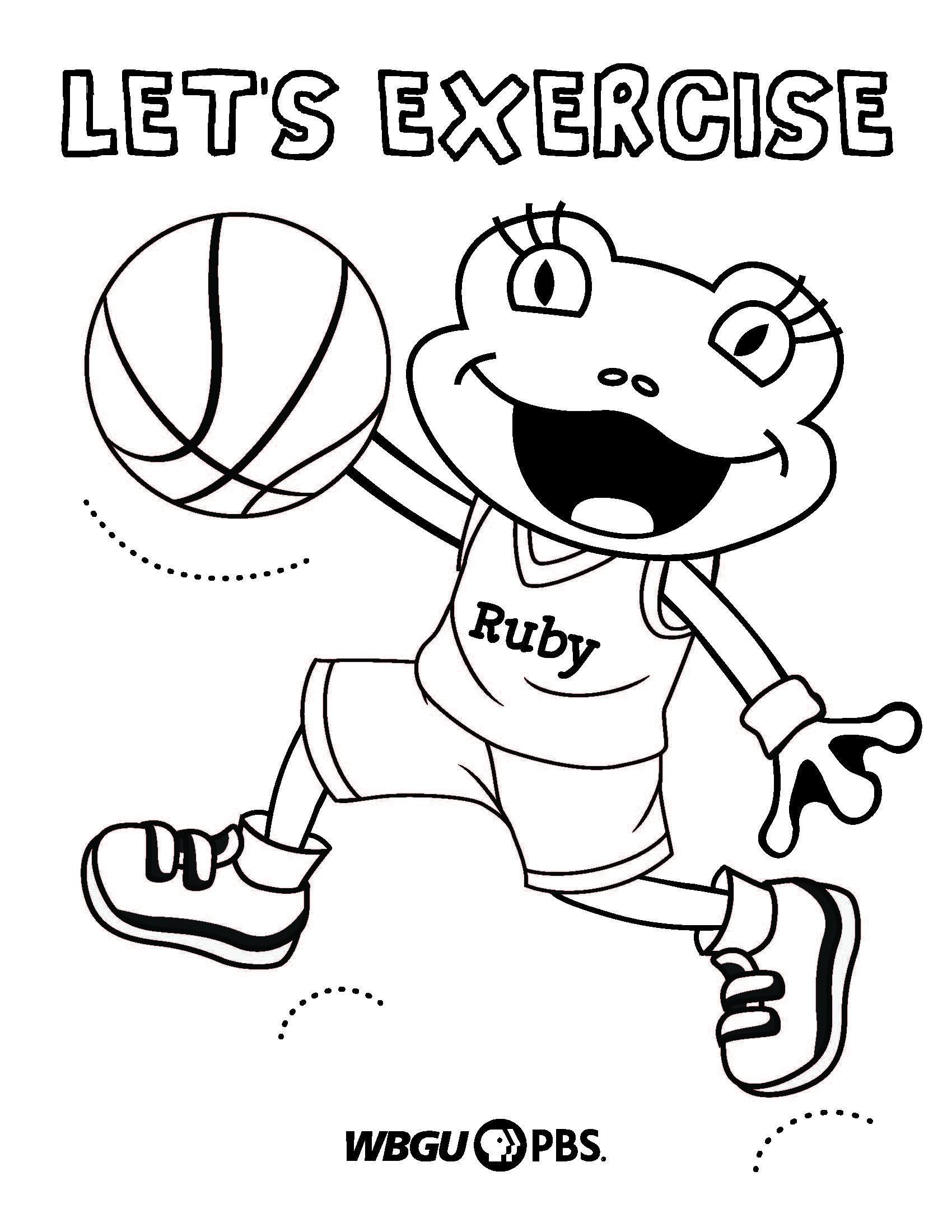 Let's Exercise PDF downloadable printout for coloring-exercise