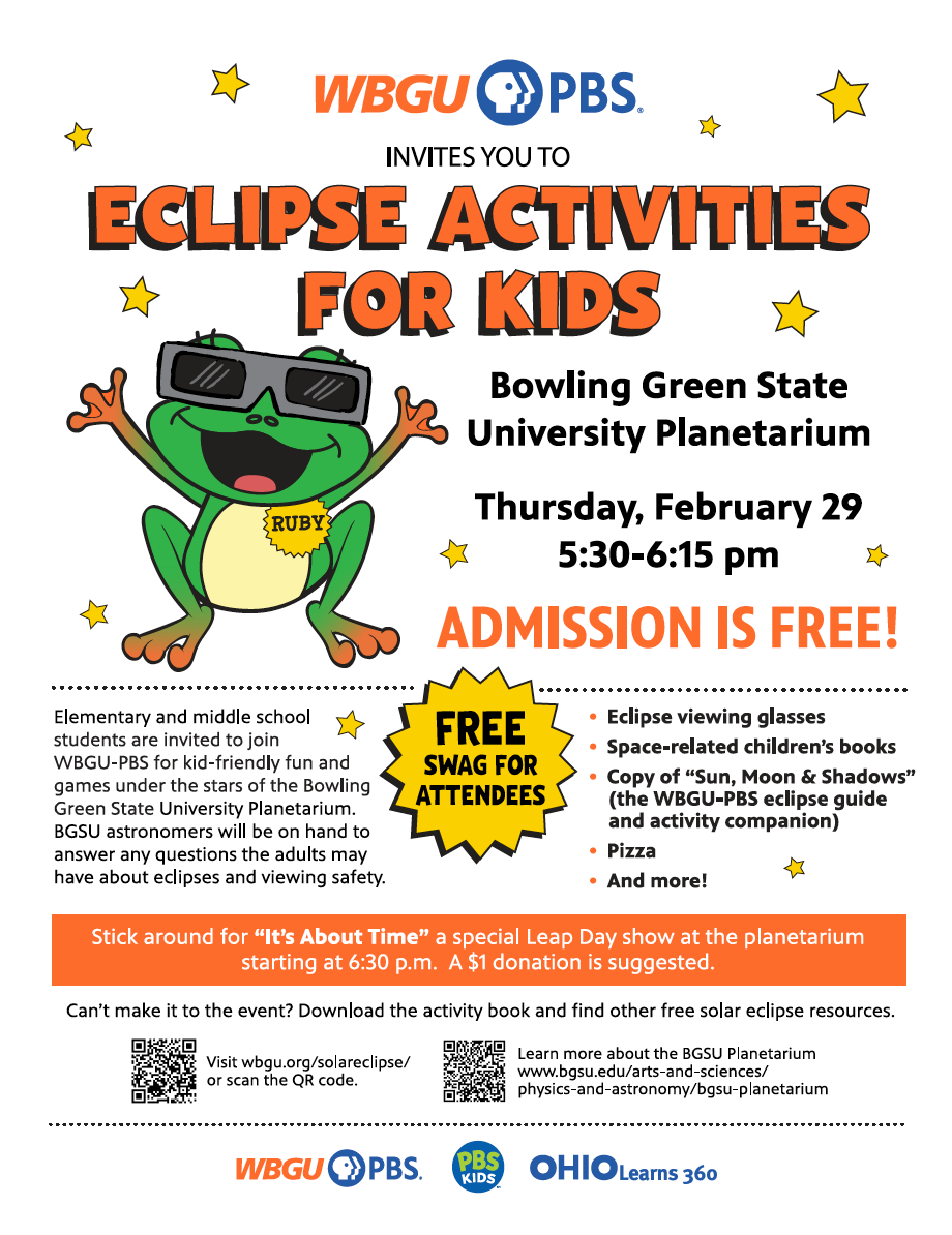Photo of Eclipse Activities for KIDS Event flyer. Click on this image to download a PDF of the flyer. 