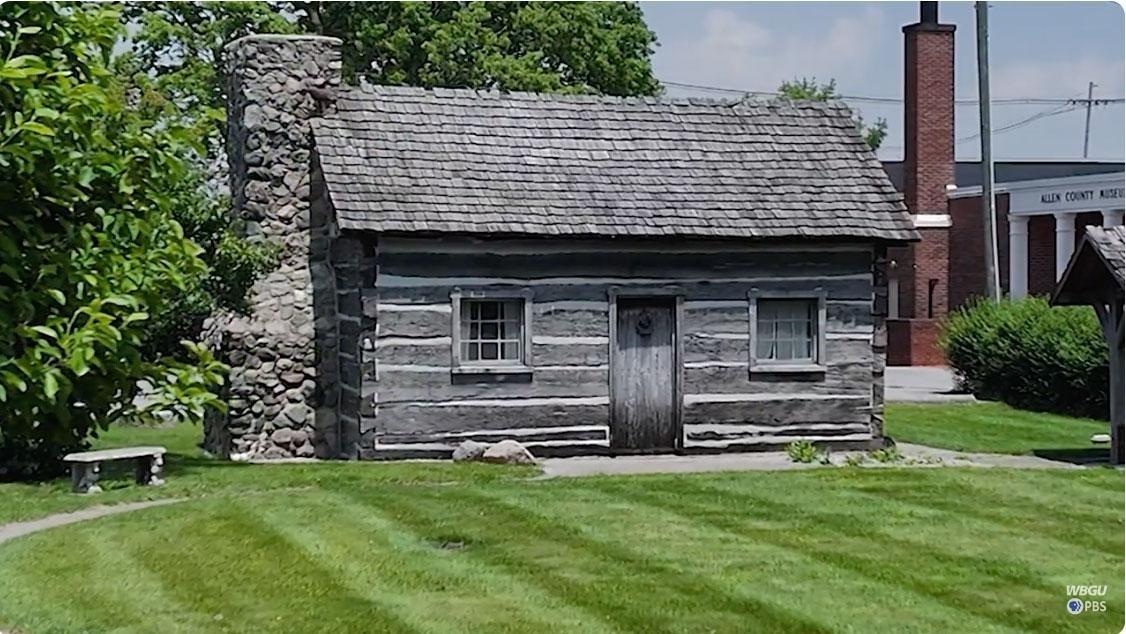 Log cabin at Allen County Museum