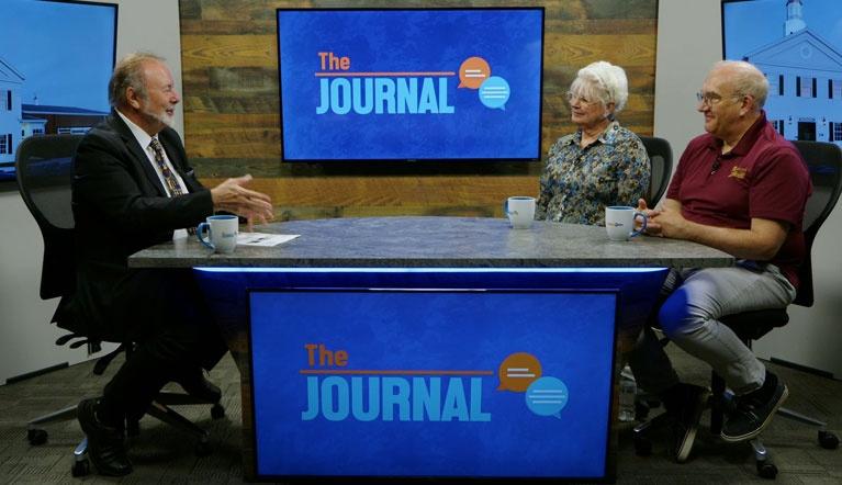 Host Steve Kendall with Fulton County Museum guests Julie Brink and John Swearingen