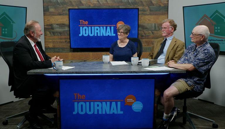 Host Steve Kendall with three guests