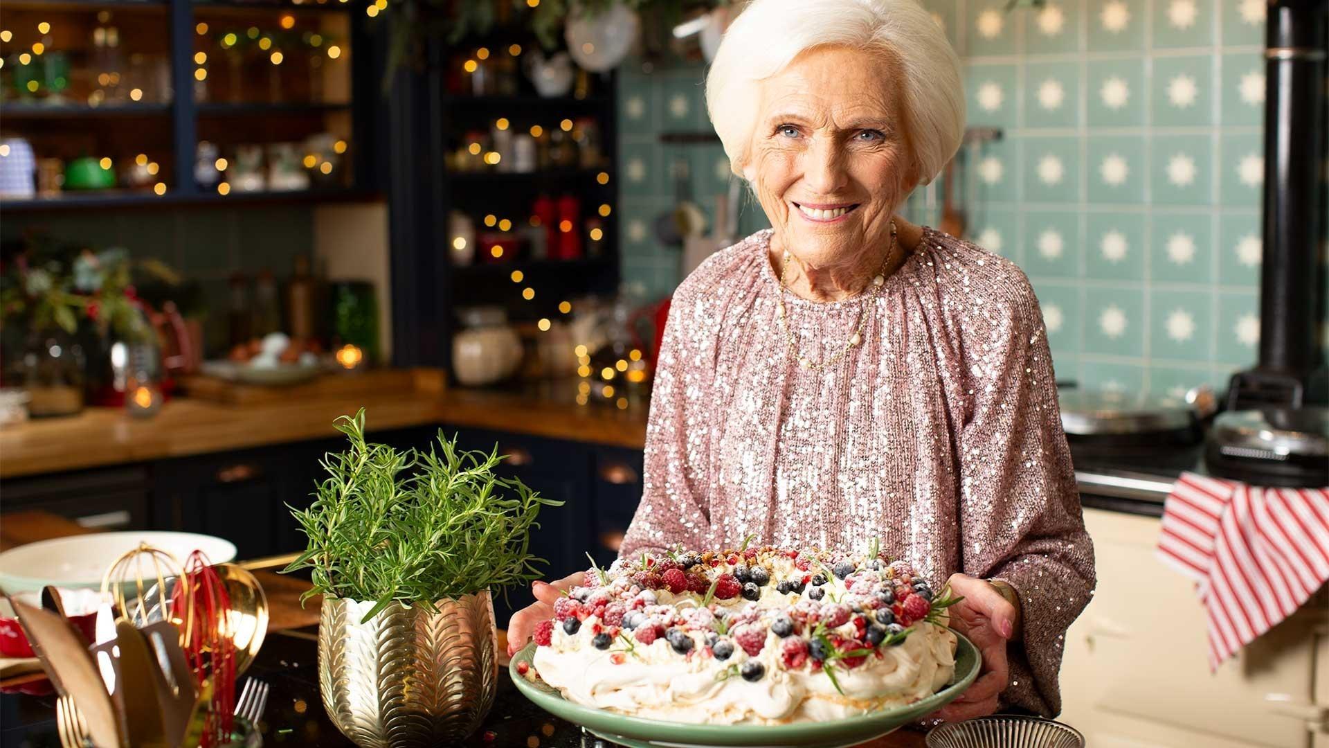 Mary Berry with a cake