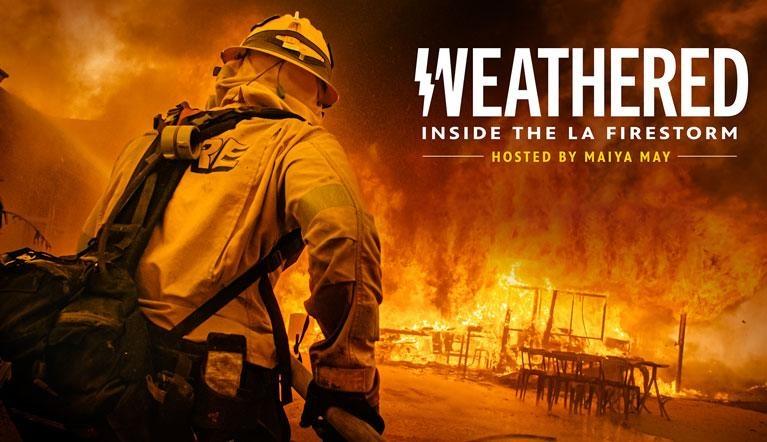 Firefighter battling house blaze
