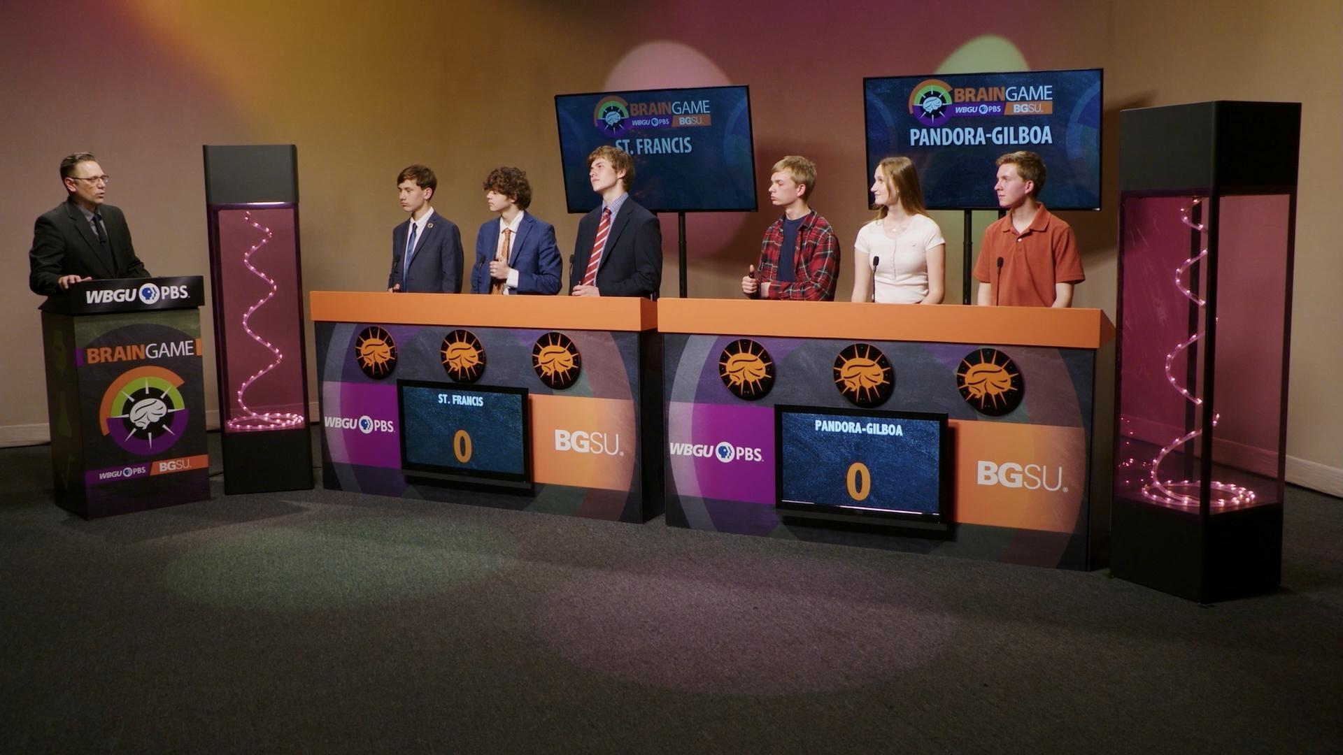 image of St. Franics players and Pandora-Gilboa quiz bowl teams