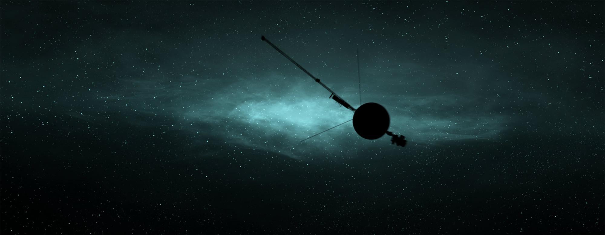 Voyager spacecraft with stars in background